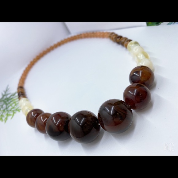 60s multiple color lucite plastic marble necklace - Picture 10 of 11